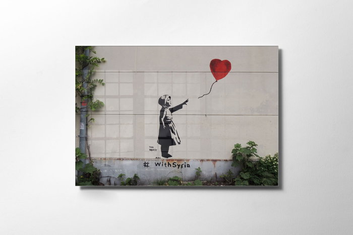 Wallity Cuadro Decorativo de Cristal Templado Banksy 70 x 100 cm